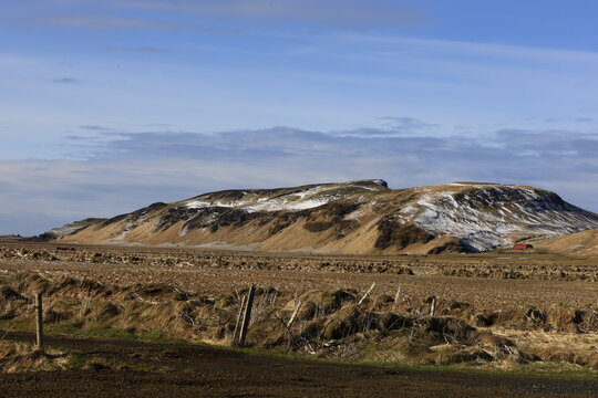 View on a valley in the Suðurland region in the south of Iceland, not far from the village Vík.