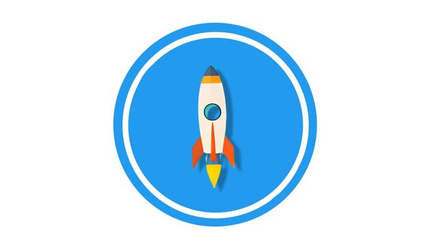 Rocket Icon of nice animated for your videos easy to use with Transparent Background