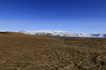 View from Dyrhólaey which is a small promontory located on the south coast of Iceland, not far from the village Vík.