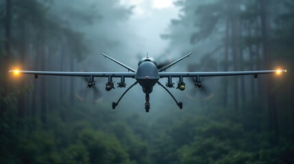 military drone in flight