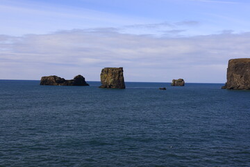 View from Dyrhólaey which is a small promontory located on the south coast of Iceland, not far from the village Vík.