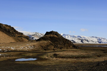 View from Dyrhólaey which is a small promontory located on the south coast of Iceland, not far from the village Vík.