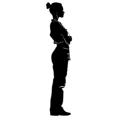 Fototapeta premium Silhouette nurse black color only full body 