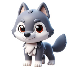 3d render of a wolf. Realistic 3d high quality isolated render