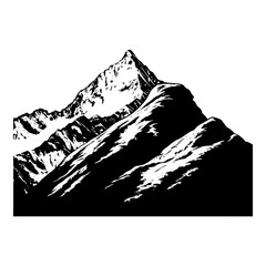 Silhouette mountain full black color only