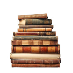 Vintage book stack retro look png