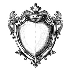 Obraz premium shield element with old engraving style