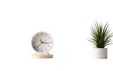 Minimalist Desk Clock Isolated on Transparent Background PNG.