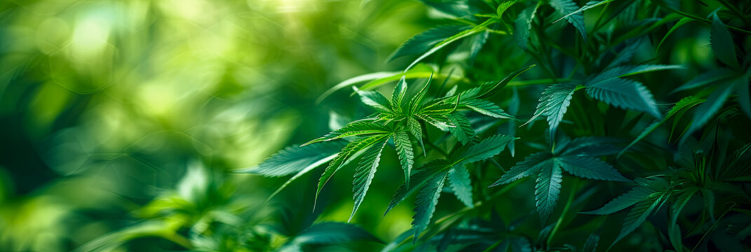 Hanfblatt, Hanfpflanze in der Natur. Legalisierung von Cannabis. 