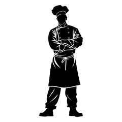 Silhouette chef black color only full body