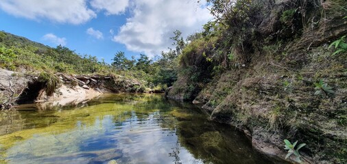 Fototapeta na wymiar Landscape in Serra do Cipó Ecological Park in Minas Gerais Brazil
