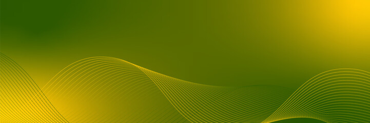 Abstract background vector green, yellow with dynamic waves for business. Futuristic technology backdrop with network wavy lines. Premium template with stripes and gradient mesh for banner or poster