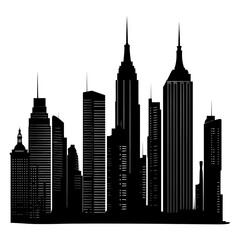 Obraz premium Silhouette skyscrapers black color only