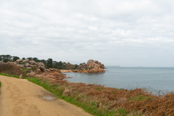 Magnifique paysage de la côte de granit rose à Ploumanac'h en Bretagne - France