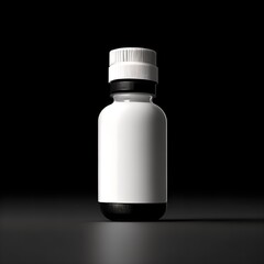 Fototapeta premium medical pills bottle mockup isolated in black blank background