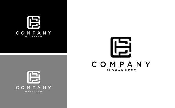 modern CH or HC logo abstract monogram vector  template