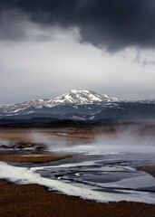 Vertical of the Myvatn Geothermal Area in Iceland, showcasing its vast and unique volcanic terrain