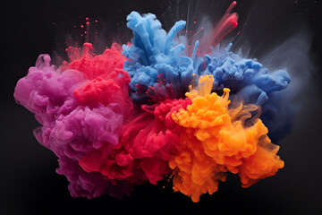 Abstract powder colourful splash background illustration. Soft pastel colourful wave paper texture banner.