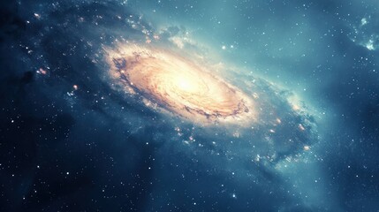 Obraz premium Majestic spiral galaxy amidst star-studded cosmic clouds