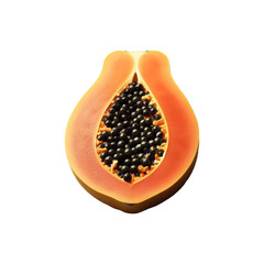 Slice papaya on transparent background Ai generative.