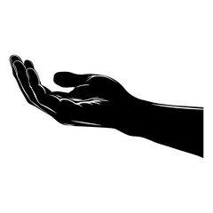 Silhouette hand holding black color only