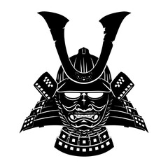Silhouette japanese Shogun Warrior Helmet black color only