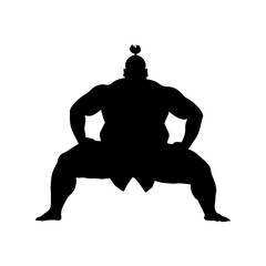 Fototapeta premium Silhouette Japanese sumo athlete black color only