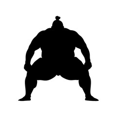 Fototapeta premium Silhouette Japanese sumo athlete black color only