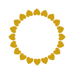 Cute Golden Heart Circle Frame