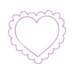 Violet Scalloped Line Heart Frame