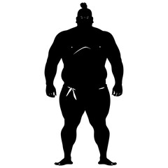 Naklejka premium Silhouette Japanese sumo athlete black color only
