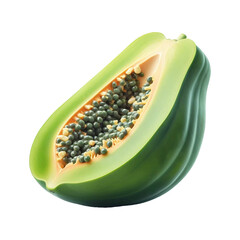 Slice papaya on transparent background Ai generative.