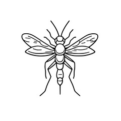 Mosquito Icon SVG Black And White Illustration Art Generative AI.