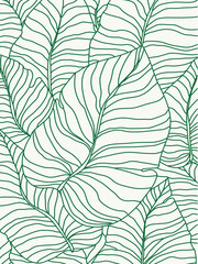 Tropical leaves background for paper card