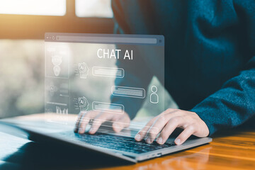 bot artificial intelligence open for customers, chatbot digital technology generates the...