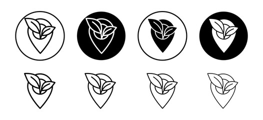 Locally grown vector icon set collection. Locally grown Outline flat Icon. - obrazy, fototapety, plakaty