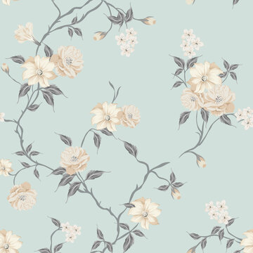 seamless flower with  design pattern on background