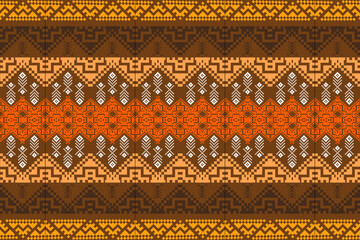 Traditional ethnic,geometric ethnic fabric pattern for textiles,rugs,wallpaper,clothing,sarong,batik,wrap,embroidery,print,background, illustration, brown
