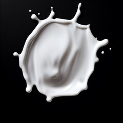 Milk splash isolated on black background