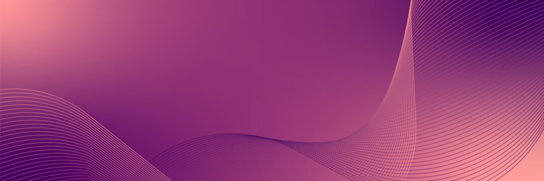 Abstract background vector orange violet with dynamic waves for wedding design. Futuristic technology backdrop with network wavy lines. Premium template with stripes, gradient mesh for banner, poster