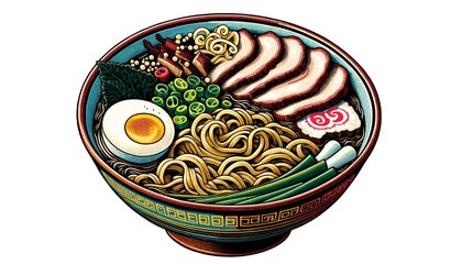 vector illustration of ramen noodles