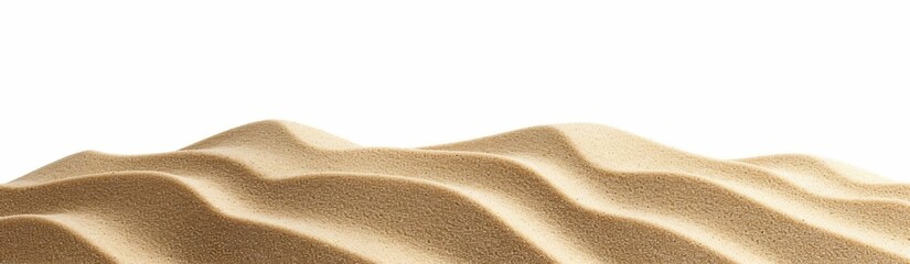 Fototapeta na wymiar Desert Sand Dunes Texture Isolated on White Background. Generative ai