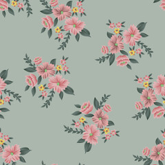 Fototapeta na wymiar seamless flower with design pattern on background
