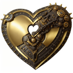 The heart is armored. Valentine's card. Abstract illustration. AI generated.