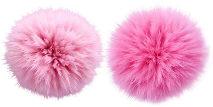 Pink pom pom isolated on white
