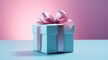 Obraz premium Gift box. Pastel colors front view