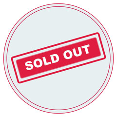 Stamp Sold out label, badge. Shop now. Vector stock illustration.