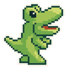 Crocodile - Cute Kawaii Cartoon Pixel Art Animal Aligator 
Croc Icon Vector