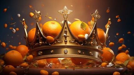 Citrus Royalty: A Crown of Zesty Elegance. Generative AI.