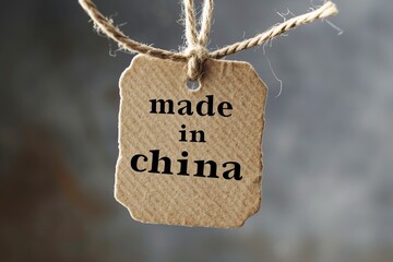label with the text made in china - obrazy, fototapety, plakaty